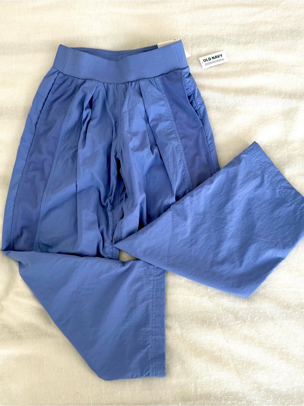 Old Navy Girls' Blue Periwinkle High-waisted Crinkle Wide-Leg Pull-On Pants